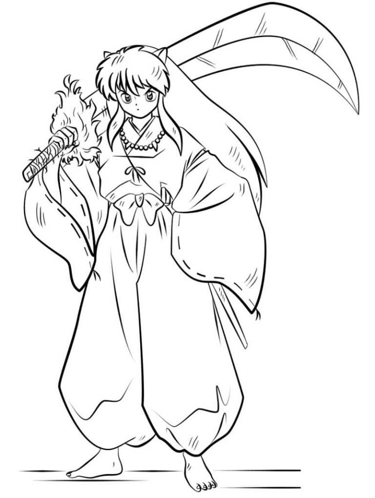 Tô màu Inuyasha Cầm Kiếm