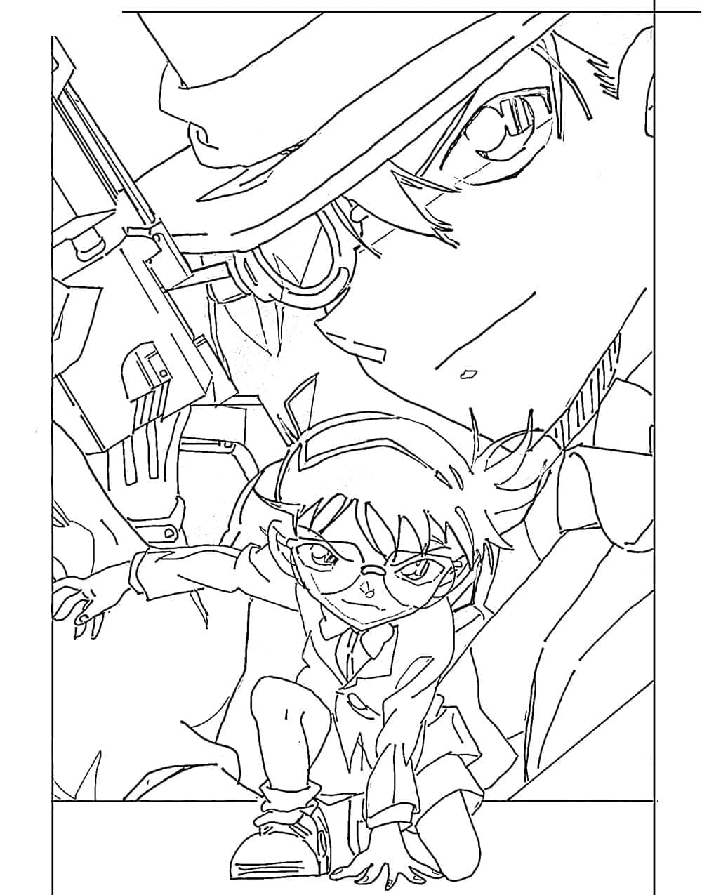Tô màu Kaito Kid và Conan
