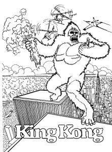 Tô màu King Kong Trên Tòa Tháp