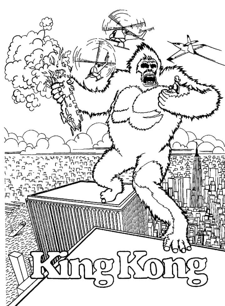 Tô màu King Kong Trên Tòa Tháp