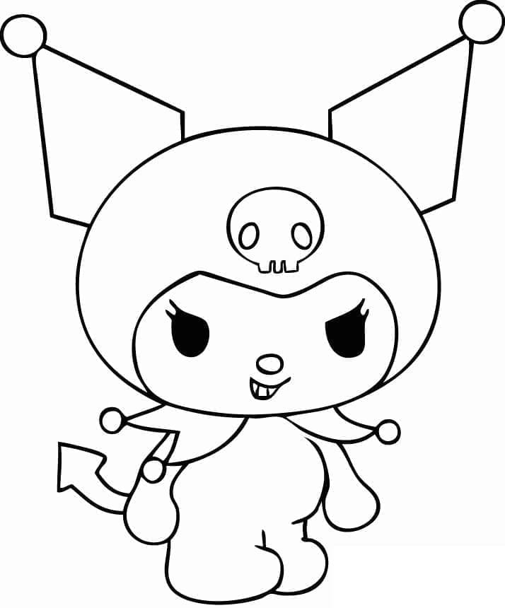 Tô màu Kuromi Mỉm Cười