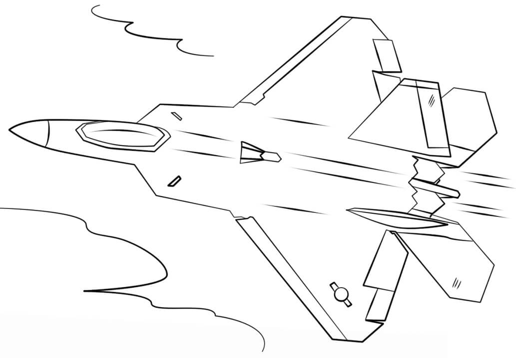 Tô màu Máy Bay Chiến Đấu F-22 Raptor