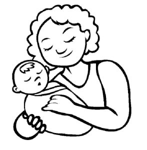 Tô màu Mẹ Yêu Ôm Em Bé