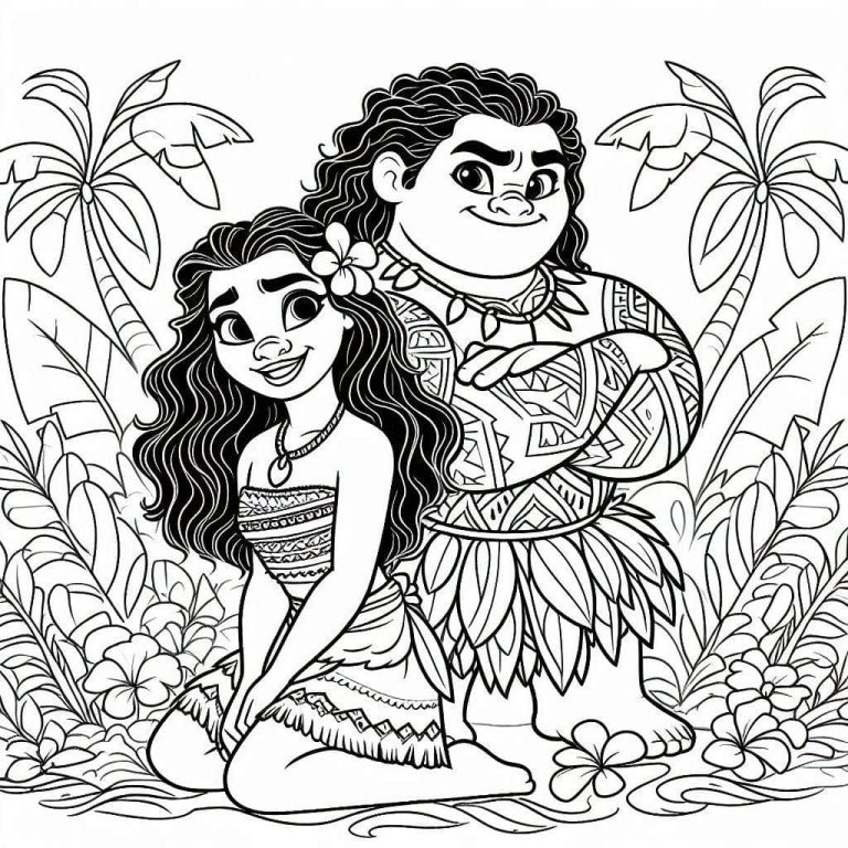 Tô màu Moana Xinh Đẹp Và Maui