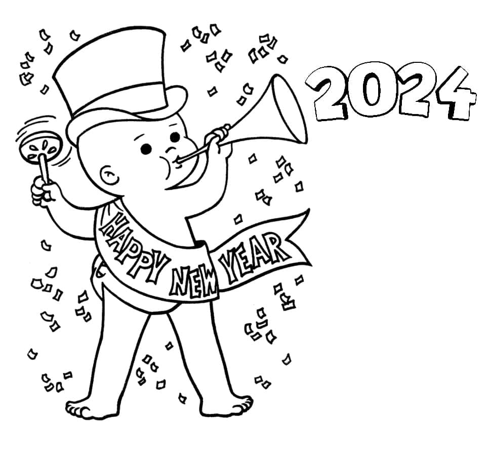 Tô màu Mừng Năm Mới 2024