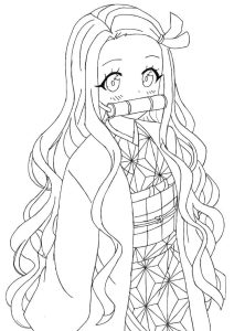 Tô màu Nezuko Anime Xinh Xắn