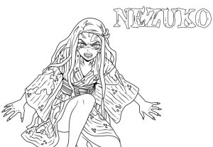 Tô màu Nezuko Mạnh Mẽ