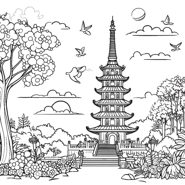 Tô màu Ngôi Chùa Đẹp