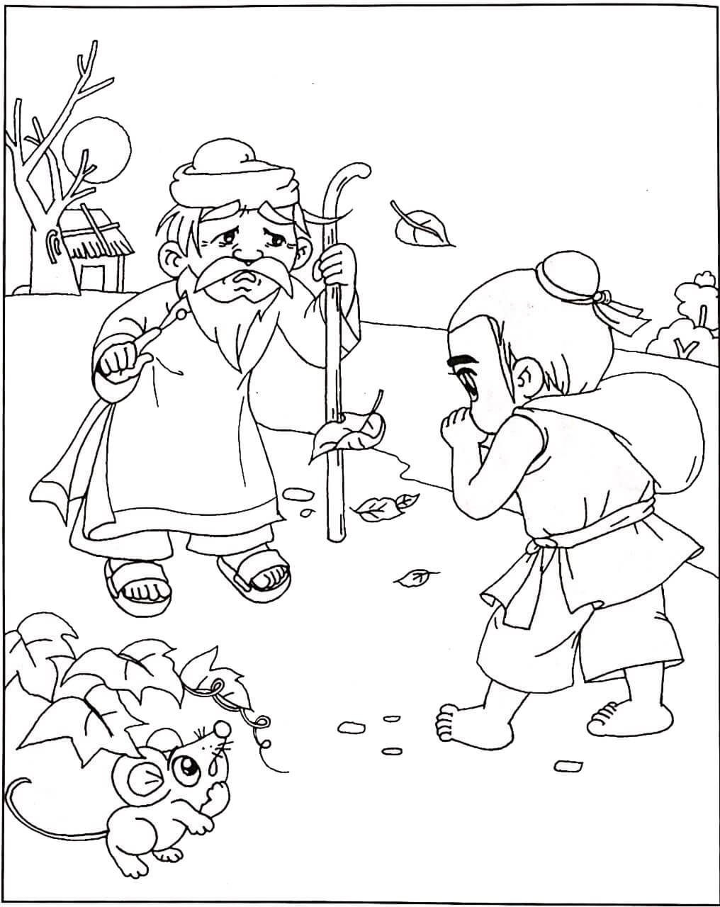 Tô màu Người Anh Giúp Cụ Già
