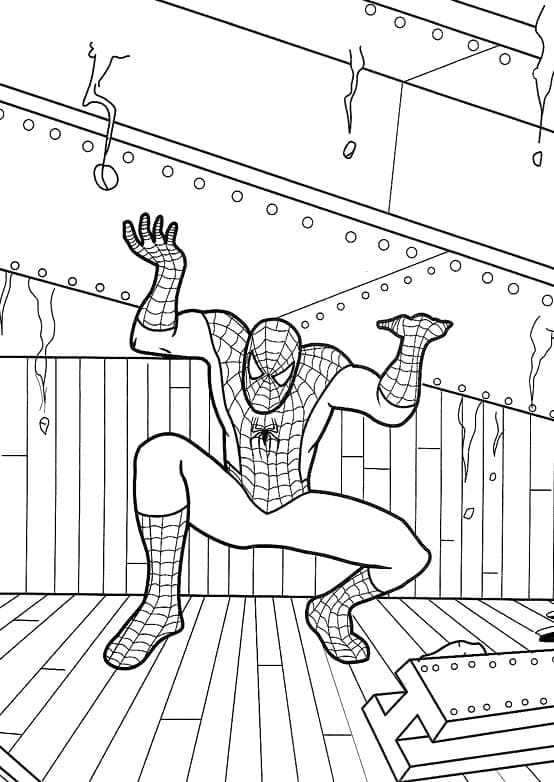 Tô màu Người Nhện Spider Man Mạnh Mẽ