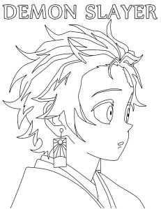 Tô màu Nhân Vật Tanjiro Trong Anime Thanh Gươm Diệt Quỷ