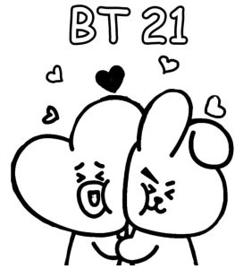 Tô màu Nhân Vật Tata và Cooky BT21
