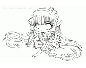 Tô màu Nhân Vật Anime Cute Xinh Xắn