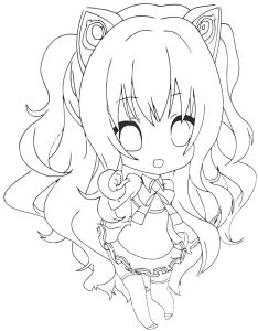Tô màu Nhân Vật Nữ Anime Cute