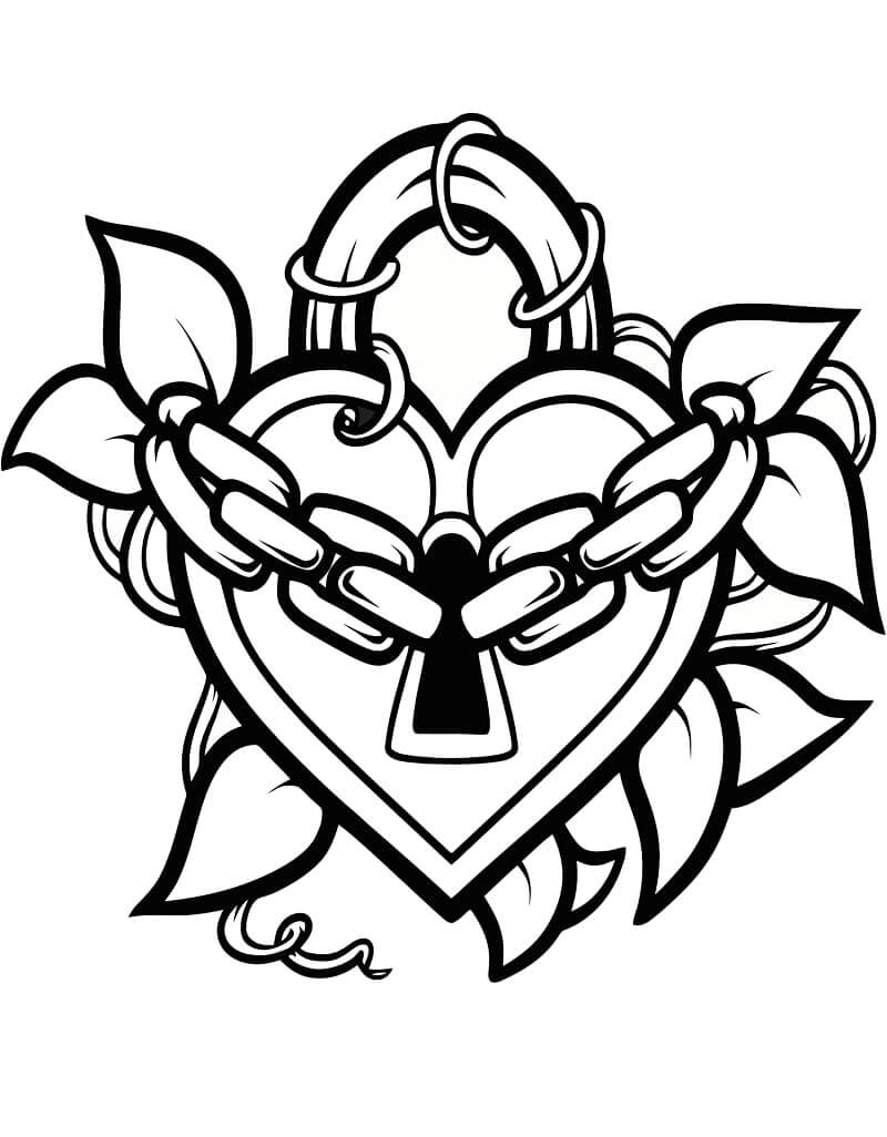 Tô màu Ổ Khóa Hình Trái Tim