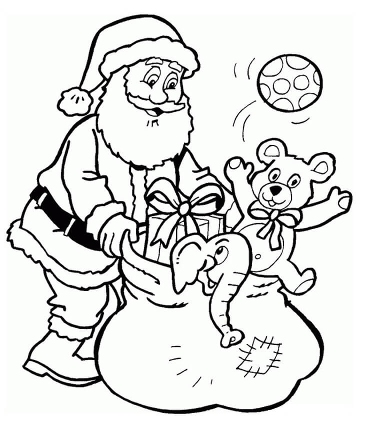 Tô màu Ông Già Noel và Đồ Chơi