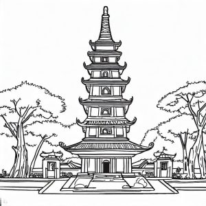 Tô màu Phong Cảnh Chùa Tháp