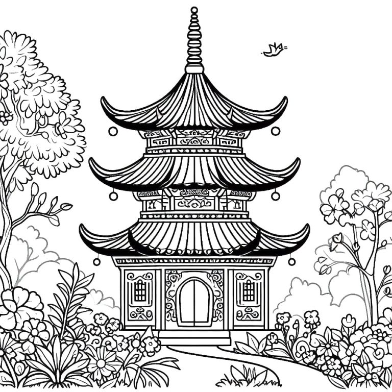 Tô màu Phong Cảnh Ngôi Chùa