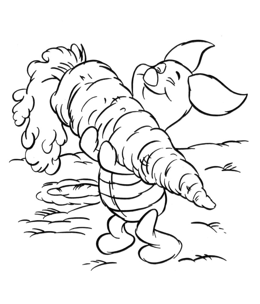 Tô màu Piglet và Củ Cà Rốt