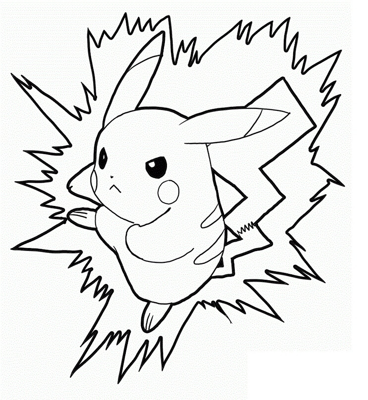 Tô màu Pikachu Giận Dữ
