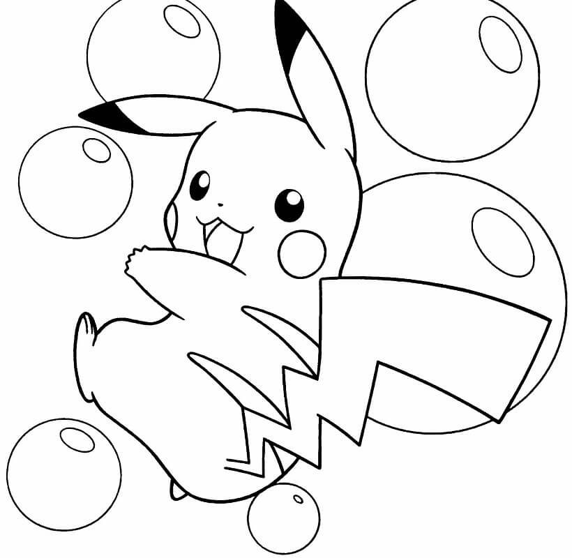 Tô màu Pikachu Và Bong Bóng