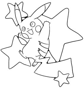 Tô màu Pikachu và Ngôi Sao