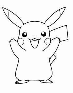 Tô màu Pikachu Vui Vẻ Vẫy Tay