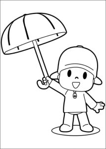 Tô màu Pocoyo và Chiếc Ô