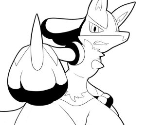 Tô màu Pokemon Lucario Tức Giận
