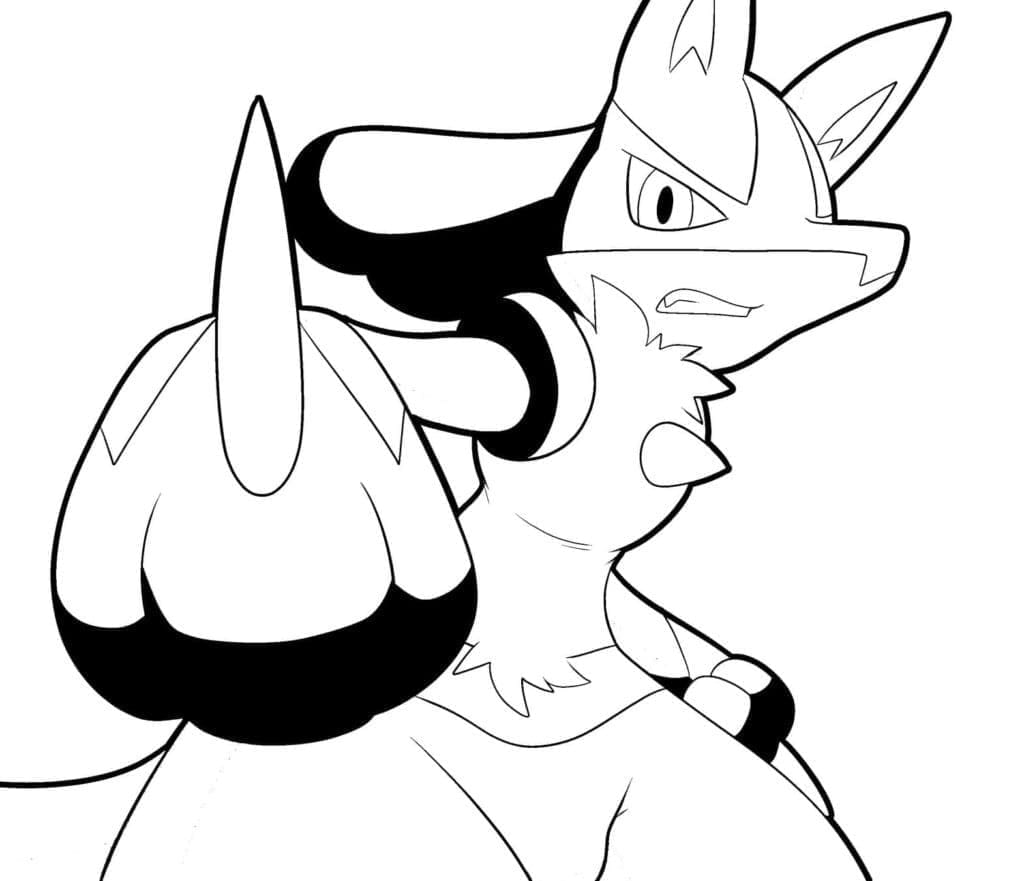 Tô màu Pokemon Lucario Tức Giận