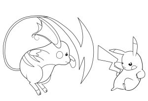 Tô màu Pokemon Raichu và Pikachu