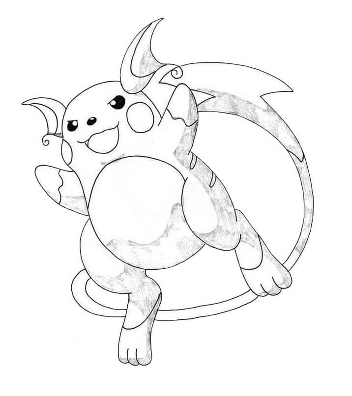 Tô màu Raichu Pokemon Dễ Thương