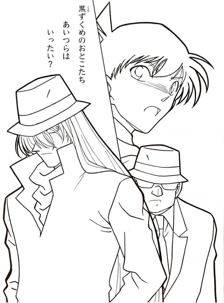 Tô màu Shinichi và Tổ Chức Áo Đen