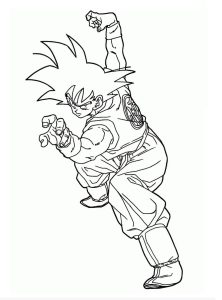 Tô màu Son Goku Chuẩn bị Đánh Nhau
