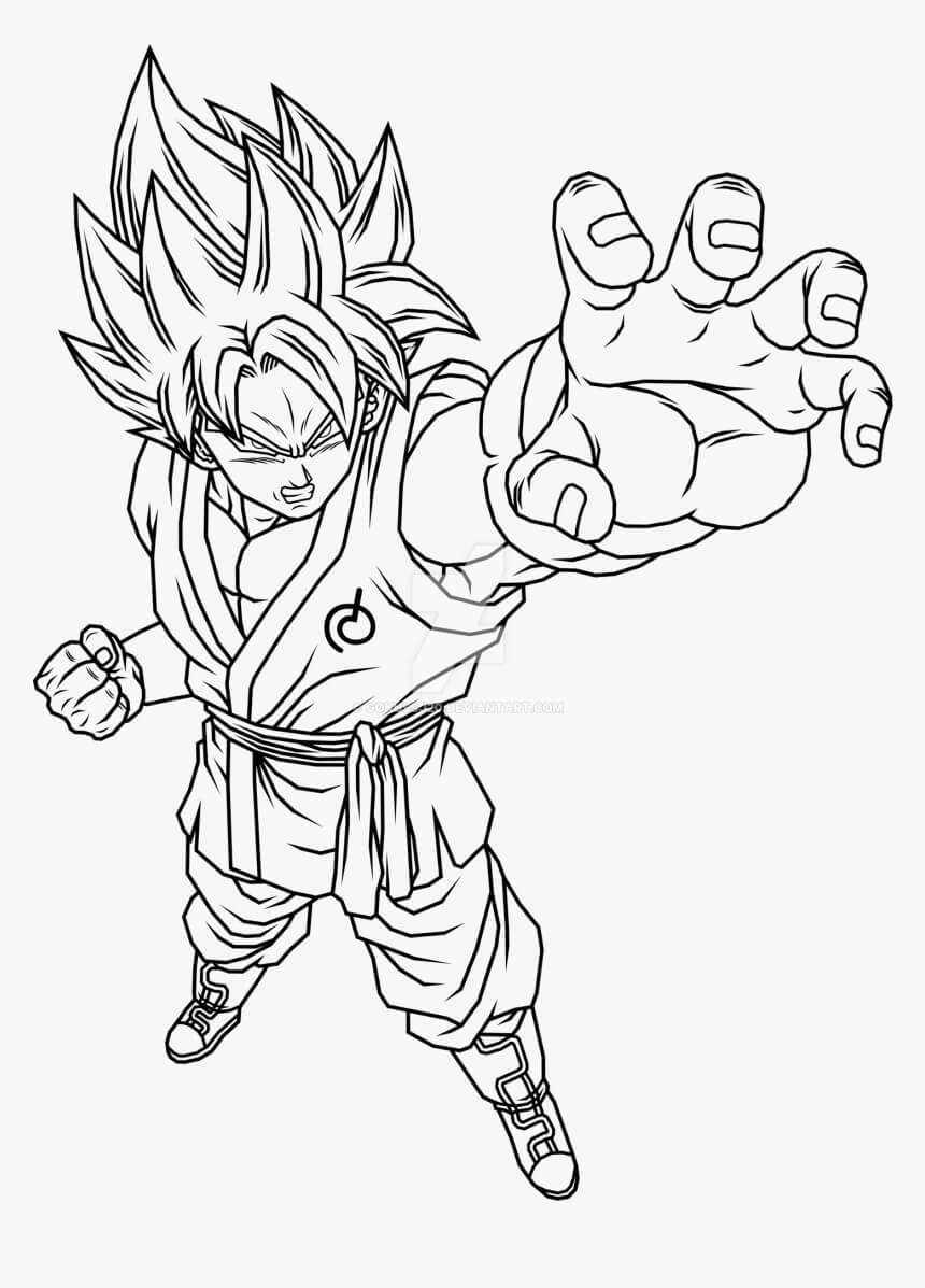 Tô màu Son Goku Tức Giận