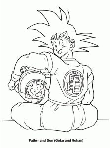 Tô màu Son Goku và Son Gohan