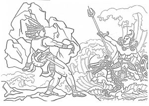 Tô màu Sơn Tinh so Tài Thủy Tinh