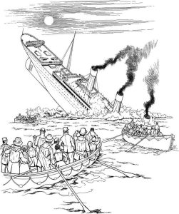 Tô màu Tàu Du Lịch Titanic Đang Chìm