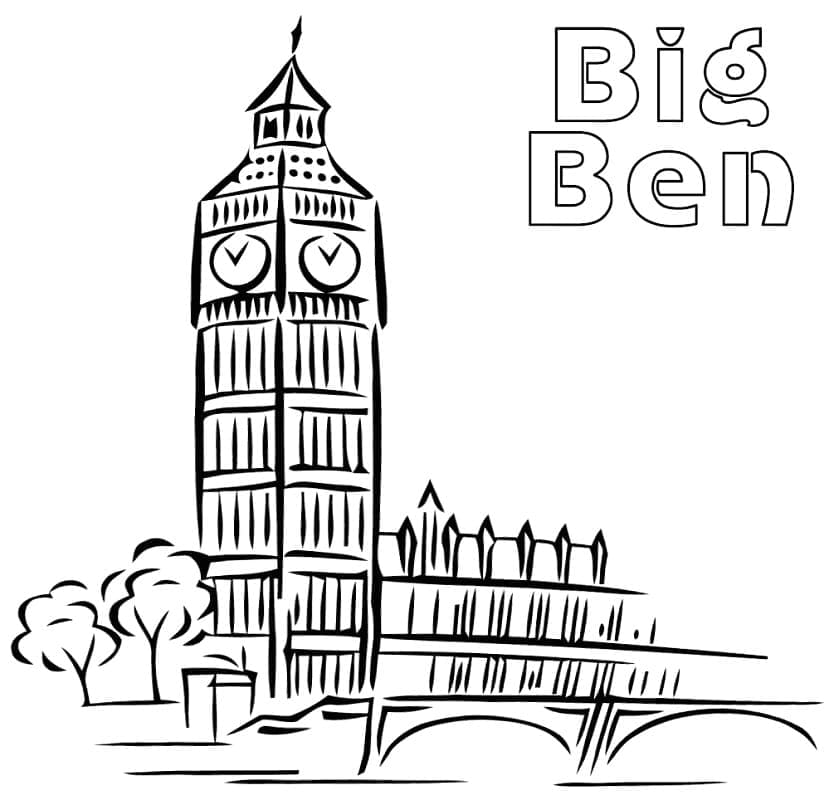 Tô màu Tháp Big Ben Đẹp