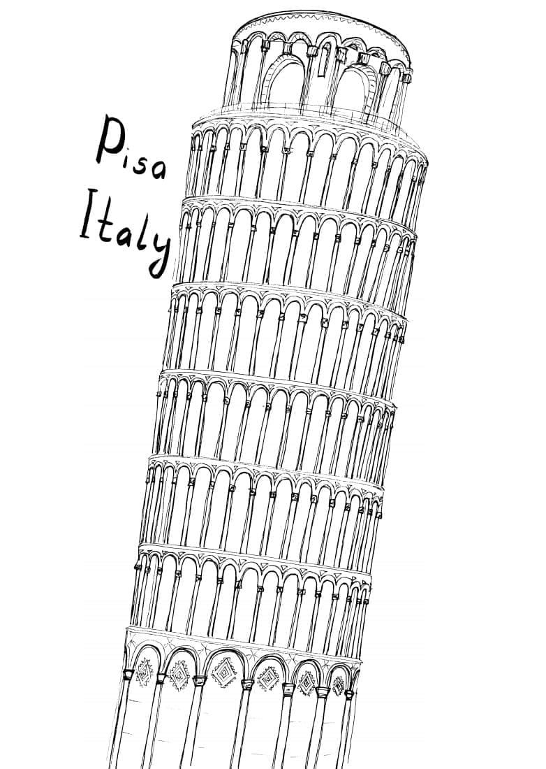 Tô màu Tháp Nghiêng Pisa (7)
