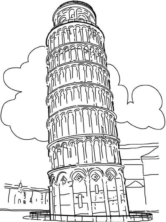 Tô màu Tháp Nghiêng Pisa Cổ Điển