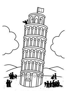 Tô màu Tháp Nghiêng Pisa Đẹp