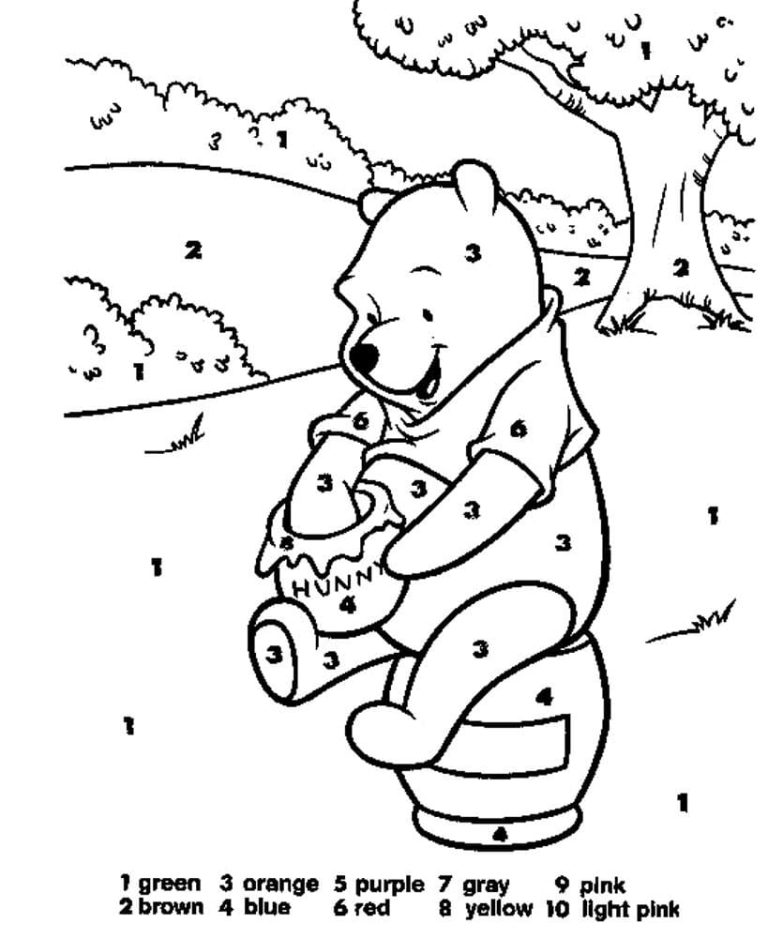 Tô Màu Theo Số Gấu Pooh