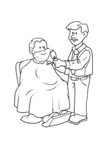 Tô màu Thợ Cắt Tóc Đang Cạo Râu