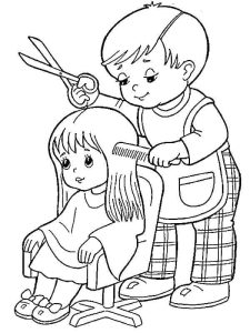 Tô màu Thợ Cắt Tóc Đáng Yêu