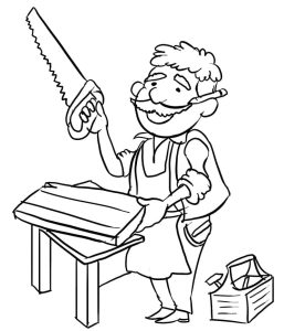 Tô màu Thợ Mộc và Cái Cưa