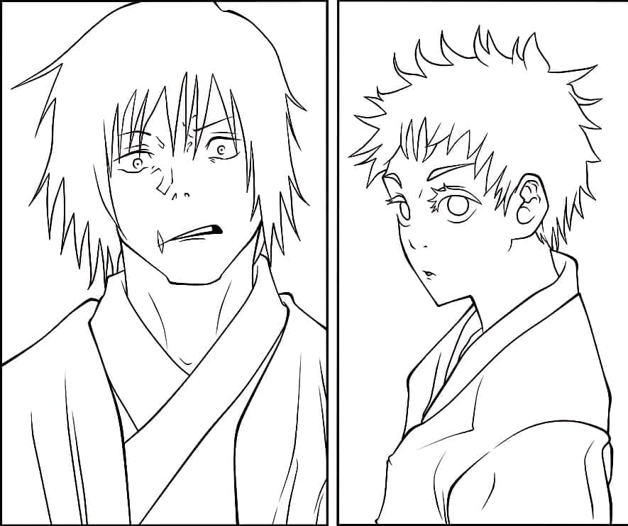 Tô màu Toji Fushiguro và Gojo Satoru
