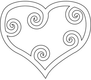 Tô màu Trái Tim và Đường Xoáy