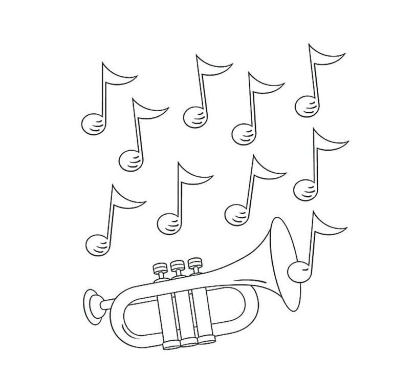 Tô màu Trumpet Và Nốt Nhạc