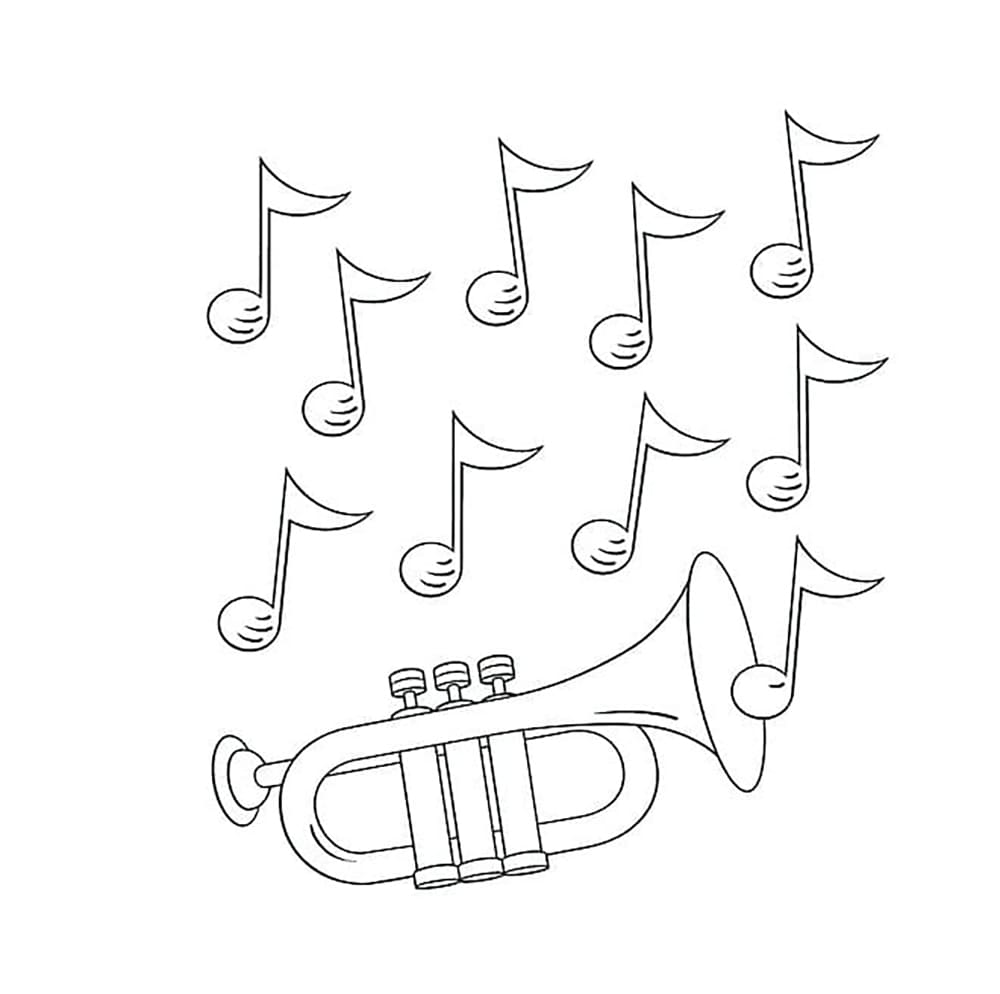 Tô màu Trumpet Và Nốt Nhạc